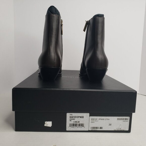 New Saint Laurent 45mm Western Leather Ankle Boots MSRP $995 - Size 36 - Picture 6 of 9